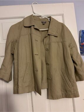 J. Jill Lightweight Tan Button-Front Trench Jacket